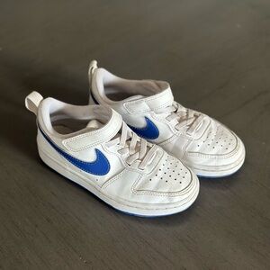 Nike Kids White and Blue Sneakers